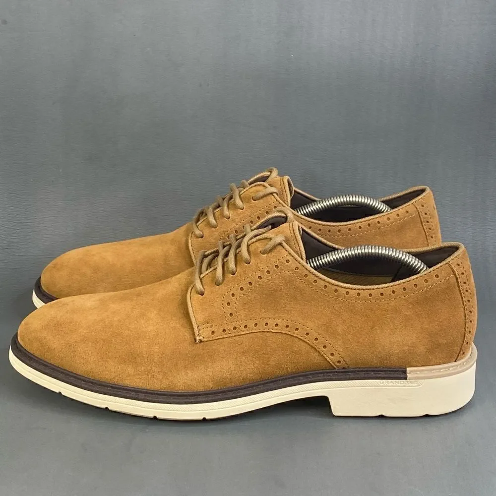Cole Haan The Go-to Plain Toe brown suede comfort Oxford shoes mens size 11.5